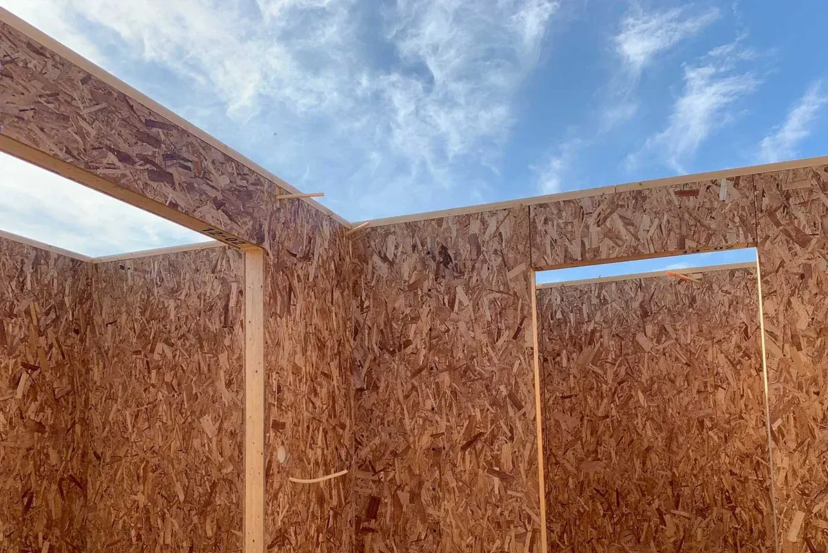 SIP walls and opening positions during construction.